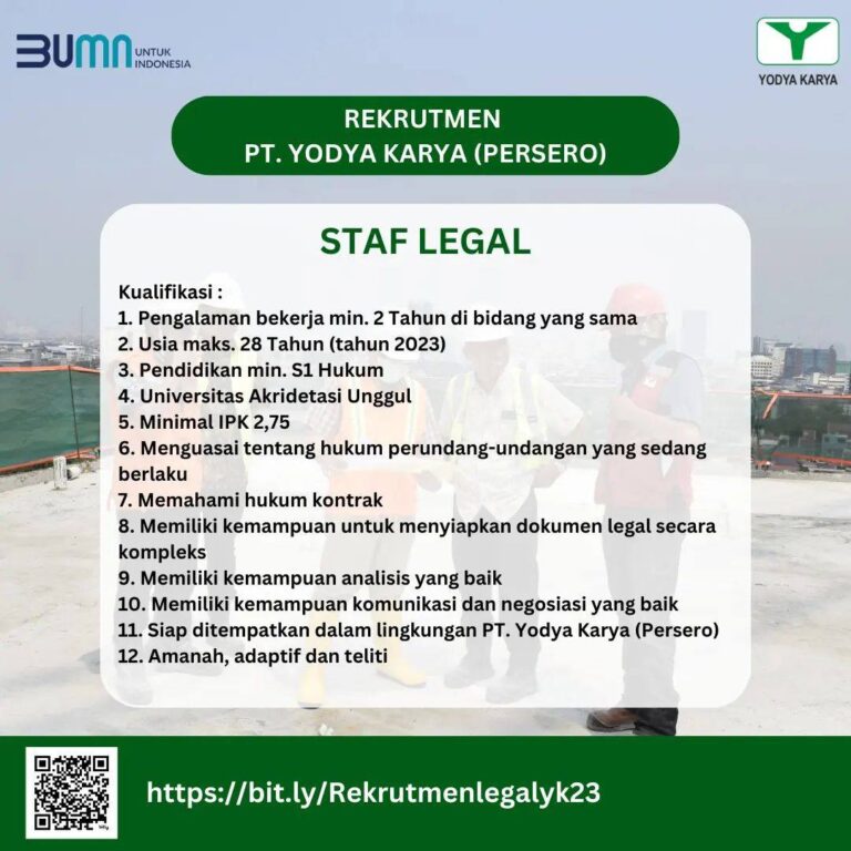 Lowongan Kerja BUMN – PT Yodya Karya (Persero)