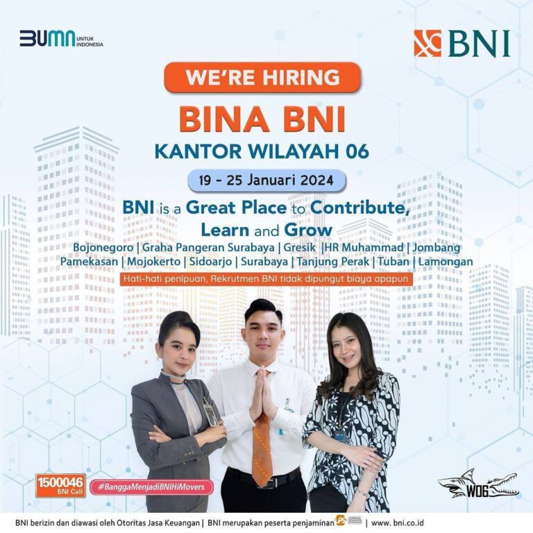 Lowongan BUMN Bank BNI (BINA BNI Wilayah 06)