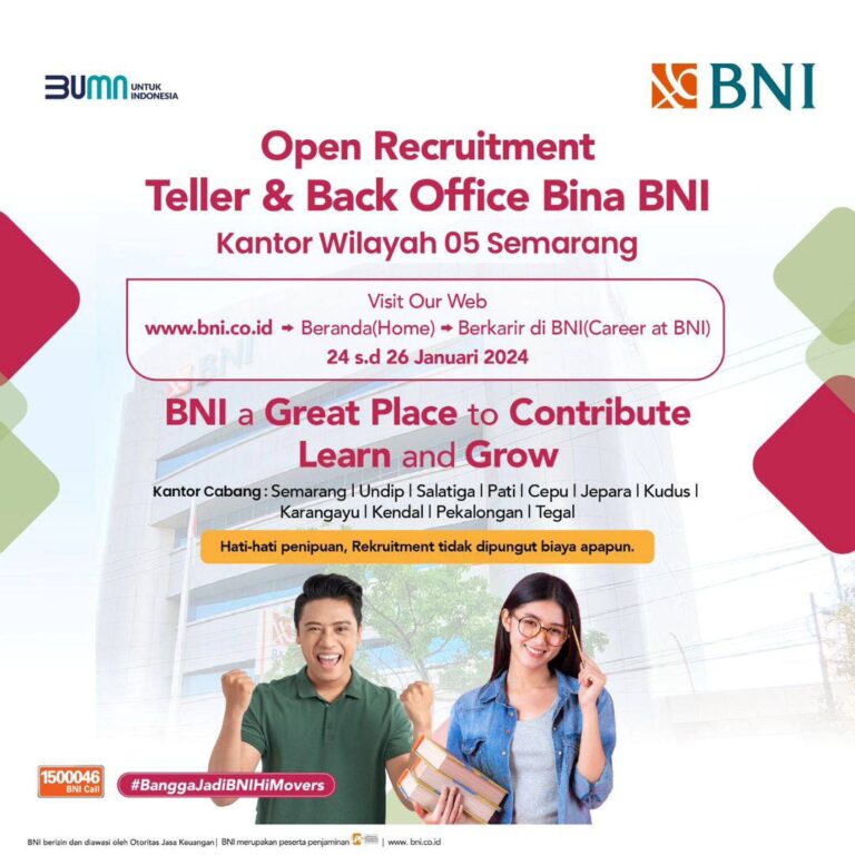 Lowongan BUMN Bank BNI (BINA BNI Wilayah 05)