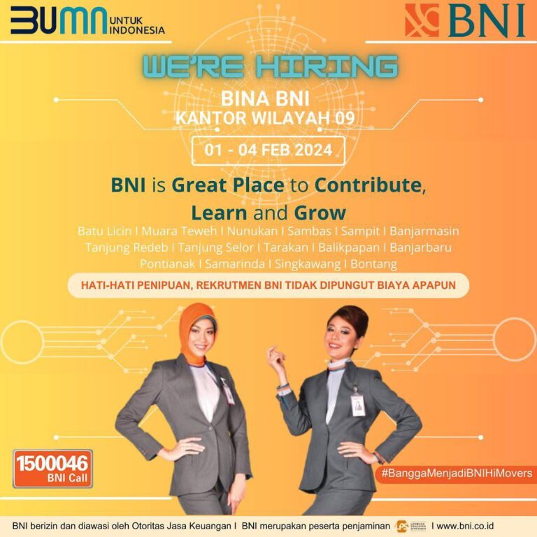 Lowongan BUMN Bank BNI (BINA BNI Wilayah 09)