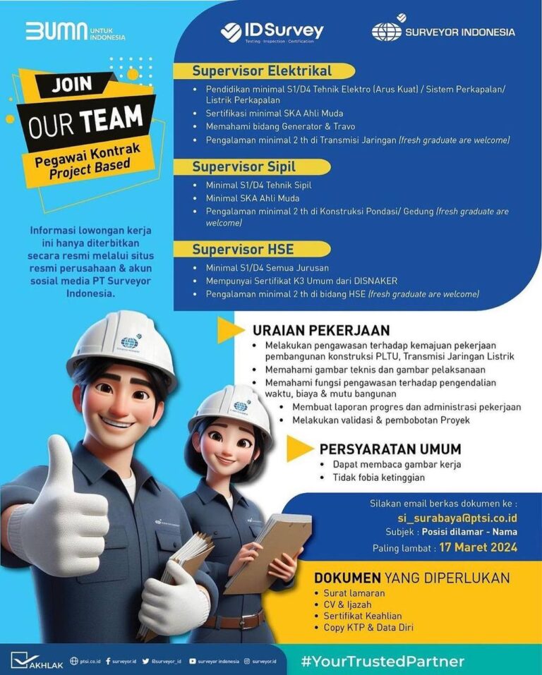 Lowongan Kerja BUMN – PT  Surveyor Indonesia