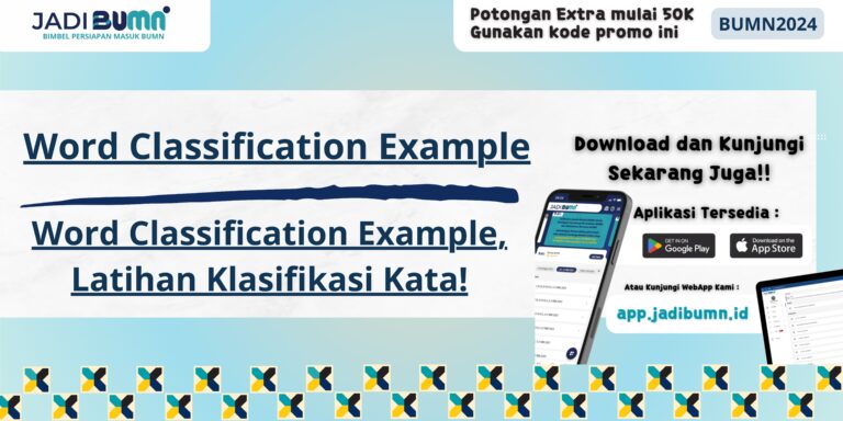 Word Classification Example, Latihan Klasifikasi Kata!