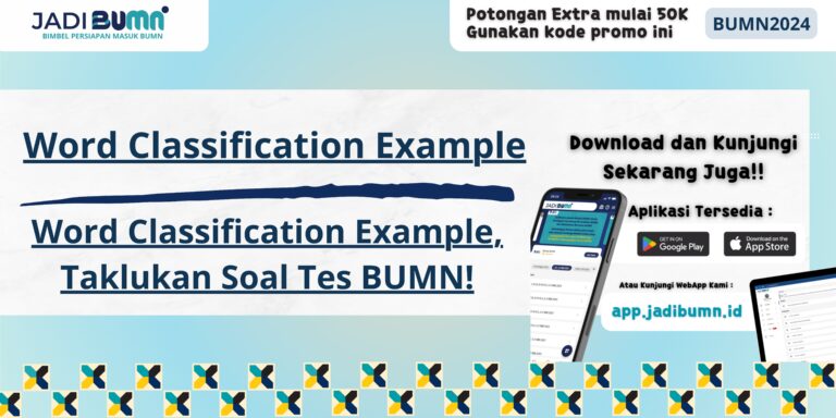 Word Classification Example, Taklukan Soal Tes BUMN!