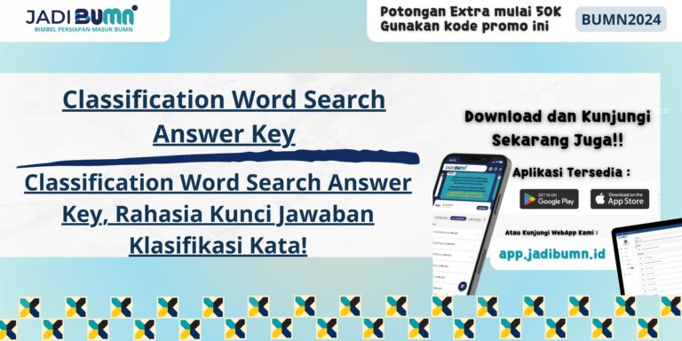 Classification Word Search Answer Key, Rahasia Kunci Jawaban Klasifikasi Kata!