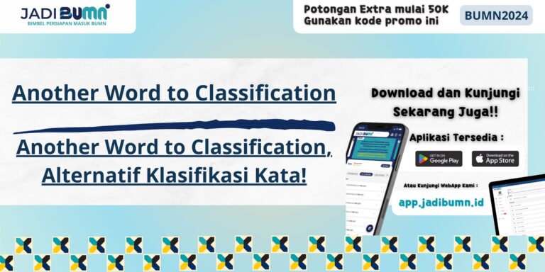 Another Word to Classification, Alternatif Klasifikasi Kata!