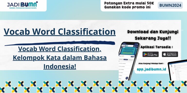 Vocab Word Classification, Kelompok Kata dalam Bahasa Indonesia!