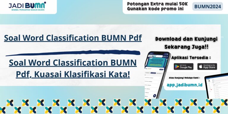 Soal Word Classification BUMN Pdf, Kuasai Klasifikasi Kata!