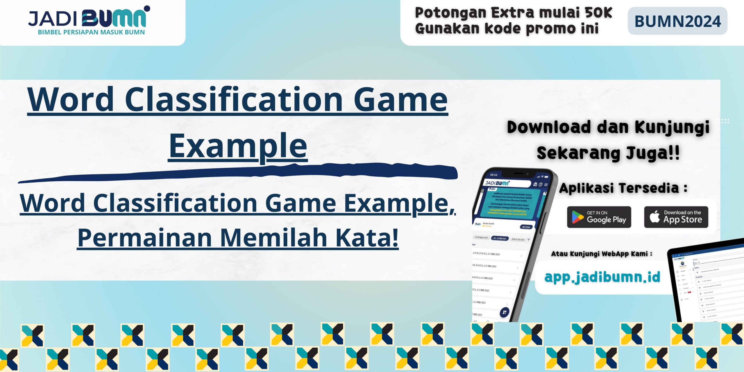 Word Classification Game Example, Permainan Memilah Kata!