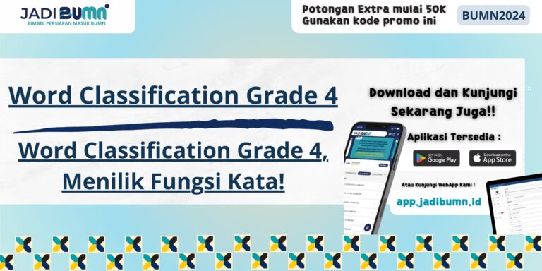 Word Classification Grade 4, Menilik Fungsi Kata!