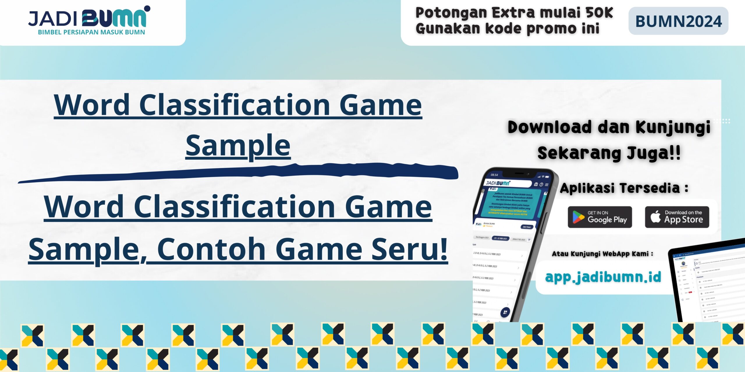 Word Classification Game Sample, Contoh Game Seru!