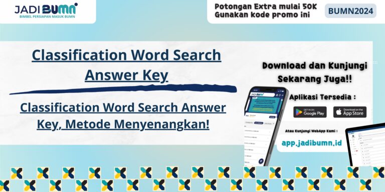 Classification Word Search Answer Key, Metode Menyenangkan!