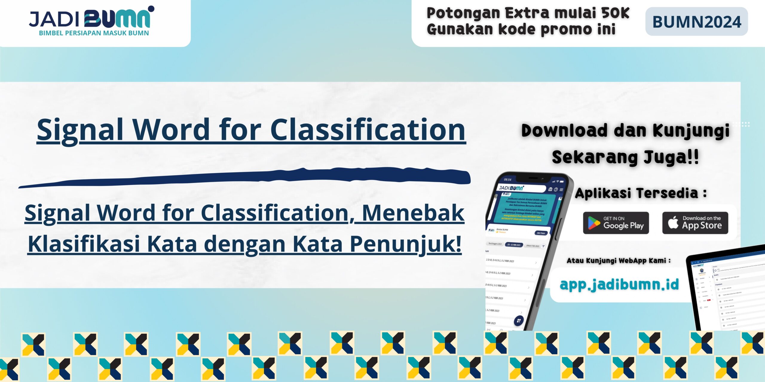 Signal Word for Classification, Menebak Klasifikasi Kata dengan Kata Penunjuk!