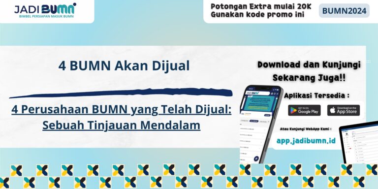 4 BUMN Akan Dijual - 4 Perusahaan BUMN yang Telah Dijual: Sebuah Tinjauan Mendalam