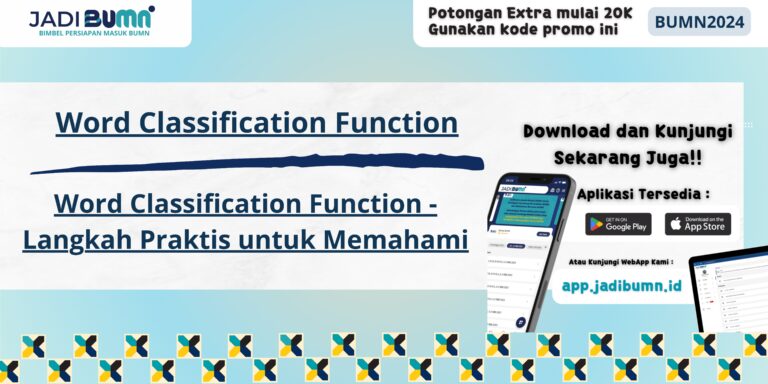 Word Classification Function - Langkah Praktis untuk Memahami