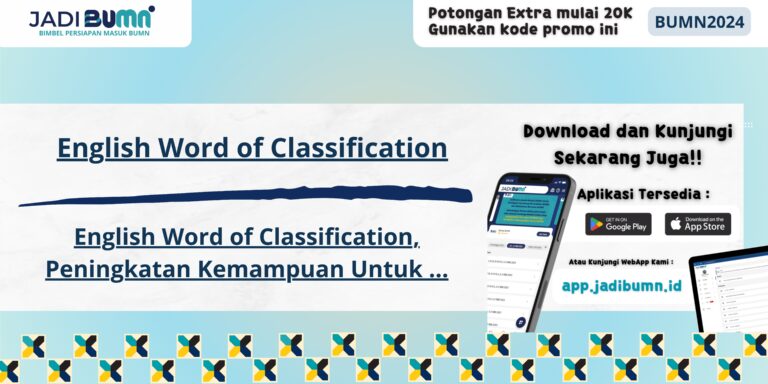 English Word of Classification, Peningkatan Kemampuan Untuk ...