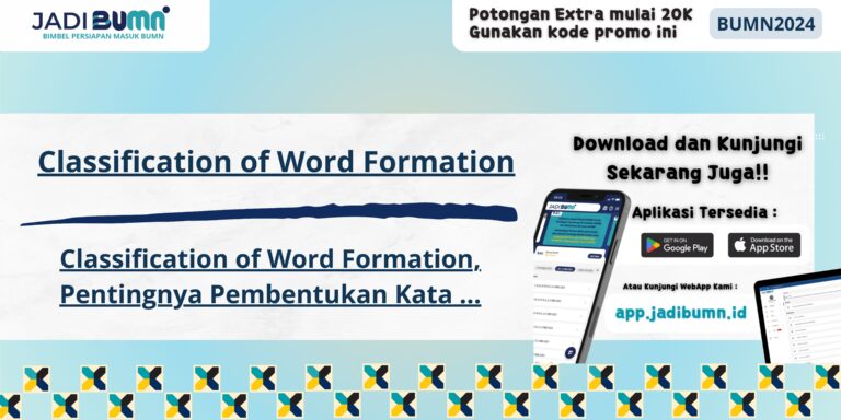 Classification of Word Formation