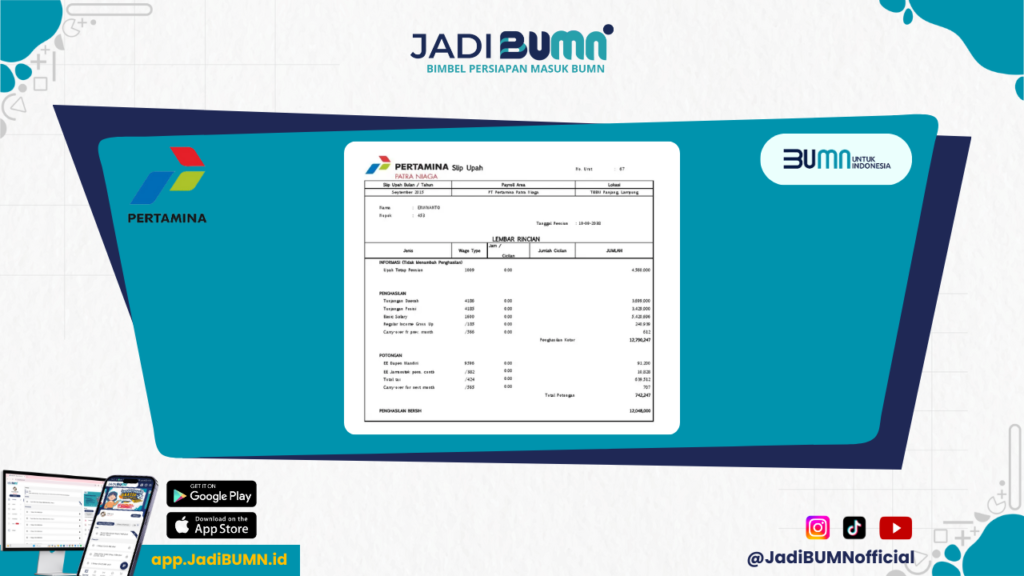 Contoh Slip Gaji Pertamina - Simak! Contoh Slip Gaji Pertamina